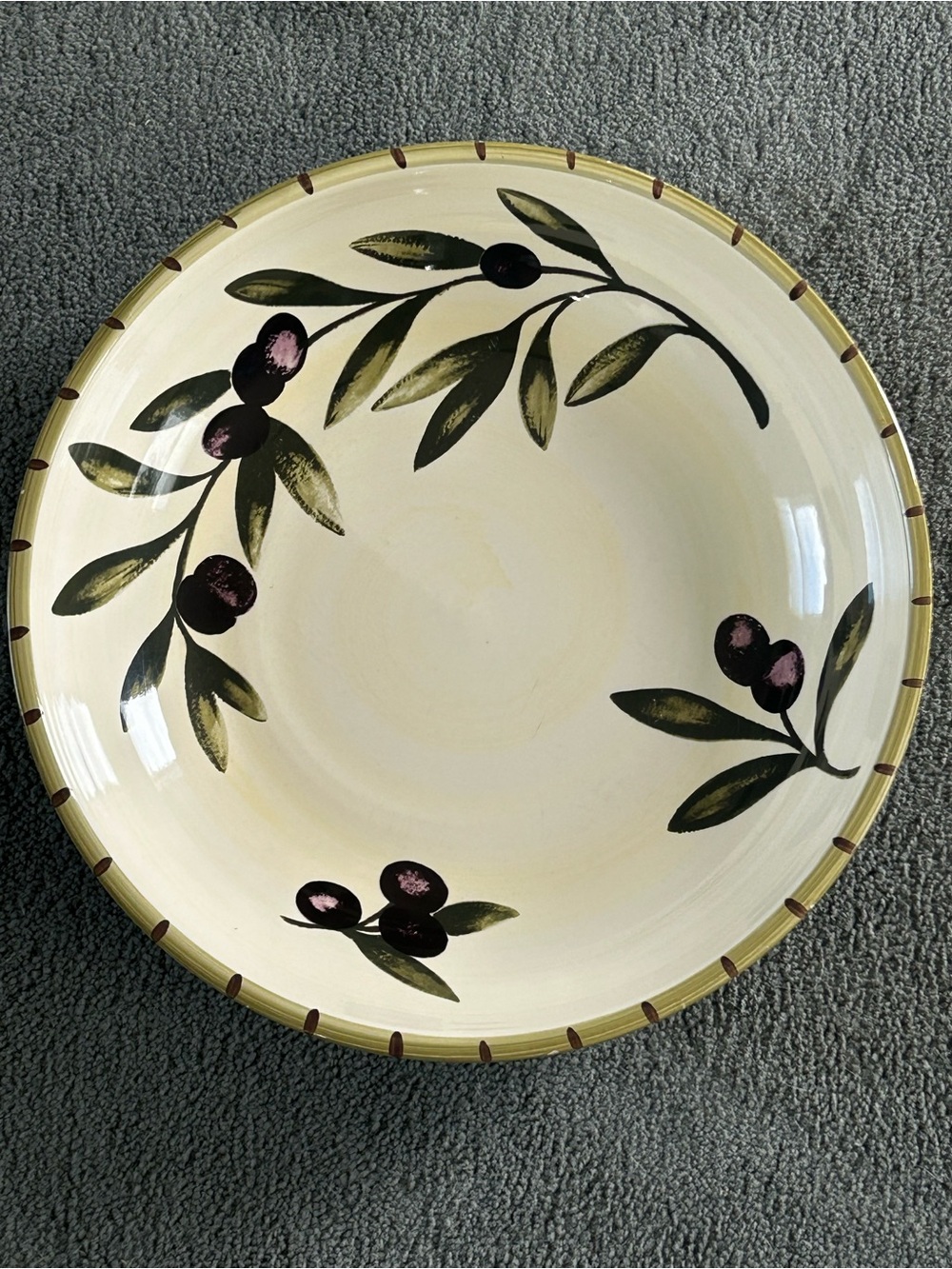 Williams Sonoma Liguria Black Olive 13" Large Serving Pasta/Salad Bowl